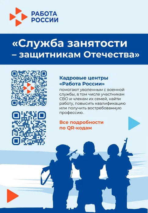 Служба занятости - защитникам Отечества 2026 листовка